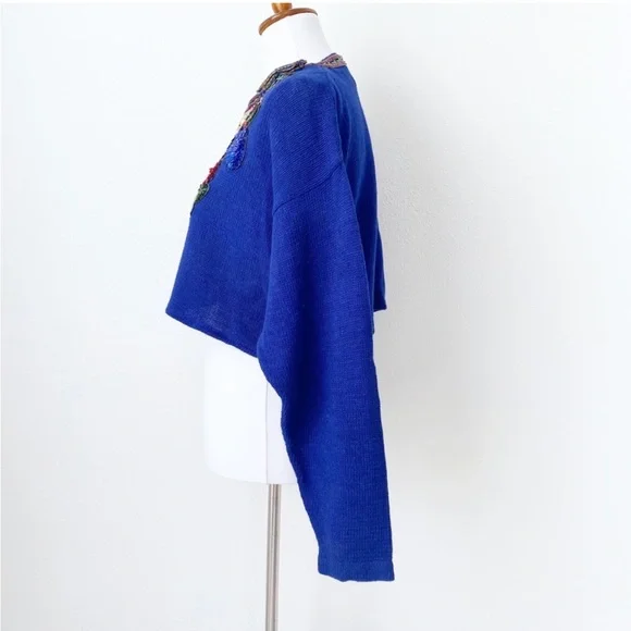 Cropped Vintage Beaded Sequin Sweater, size S/M - Picture 3 of 5